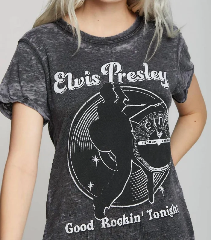 Elvis Burn Out Tee In Black Casual Yet Stylish Separates