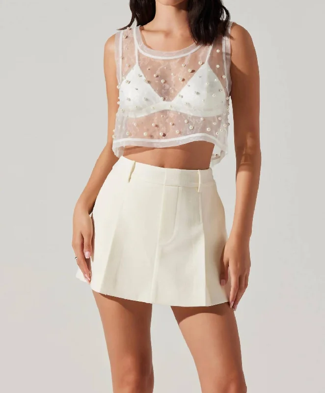 Etheos Cropped Top In White Big Savings