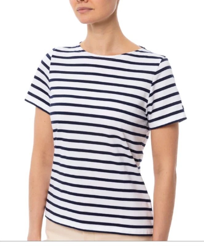 Etrille Short Sleeve Tee In Navy/white Trendy Clothing Sale