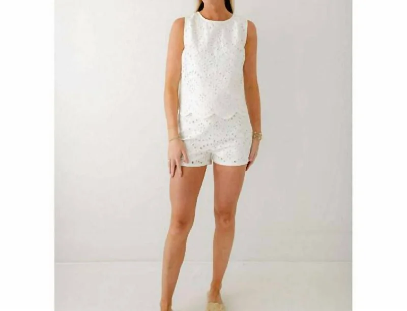 Eyelet Top In White Celebrate With Big Savings