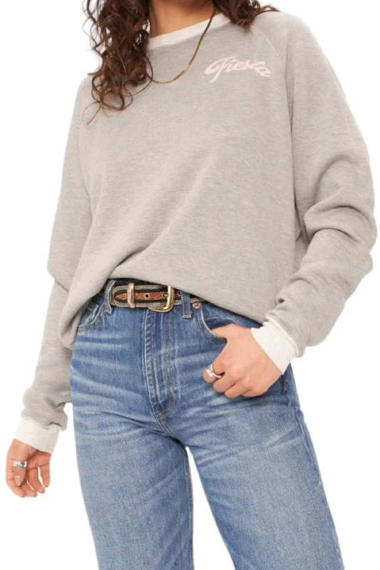 Fiesta/siesta Reversible Sweatshirt In Grey Chic Style, Always In Vogue