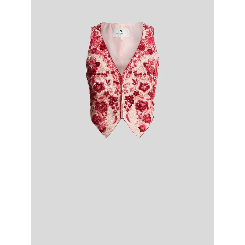 Floral Embroidery Waistcoat Stylish Savings