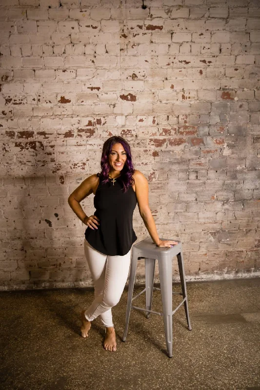 Flowy Bra Free Tank Top In Black Seasonal Fashion