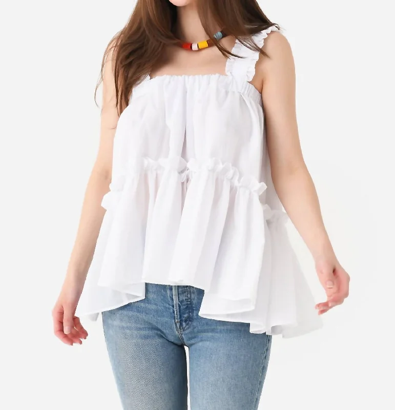 Flowy Olive Top In White Style Without Limits