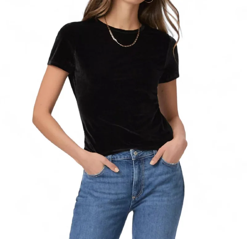 Foira Velvet Short Sleeve Crew Tee In Black Buy More, Save More