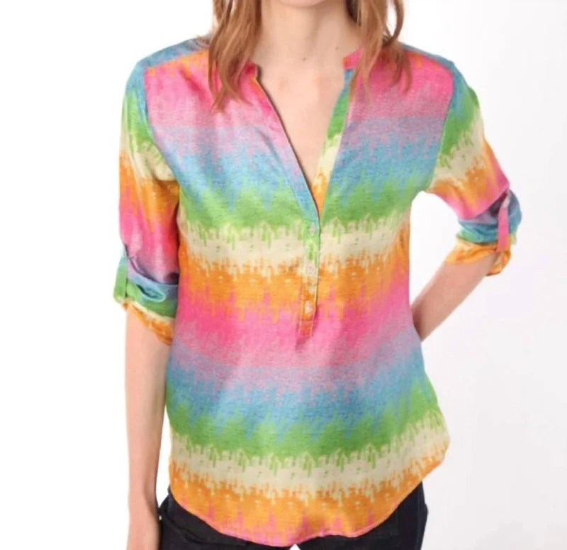 Francina Silk Blouse In Multicolor Clearance Sale, All Cheap