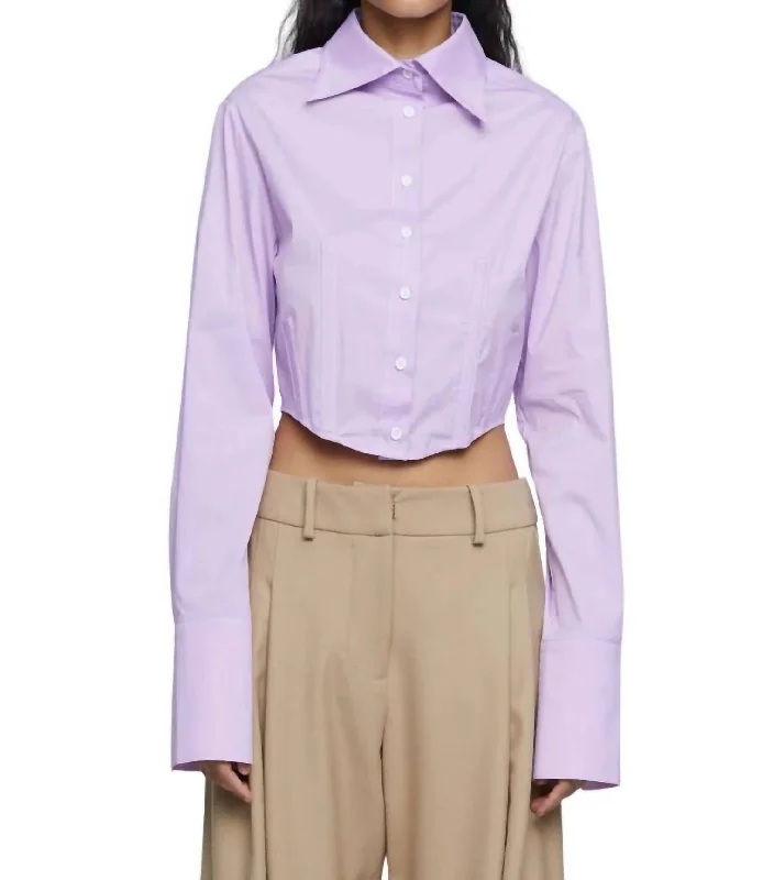 Frankie Shirt With Top Stitch In Lavender Seasonal Fashion