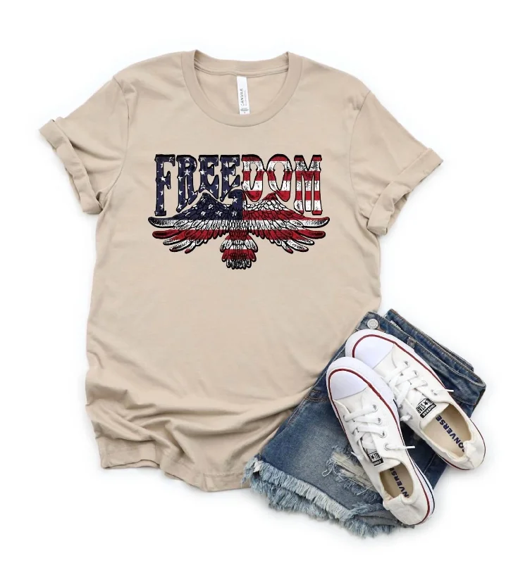 Freedom Flag/eagle Tee In Beige Discounts On Casual Weekend Styles