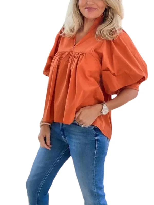 Game Day Top In Burnt Orange Trendy And Individual Women's Fashion