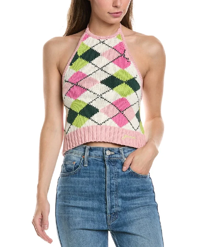 GANNI Knit Halter Top Women's Urban Fashion