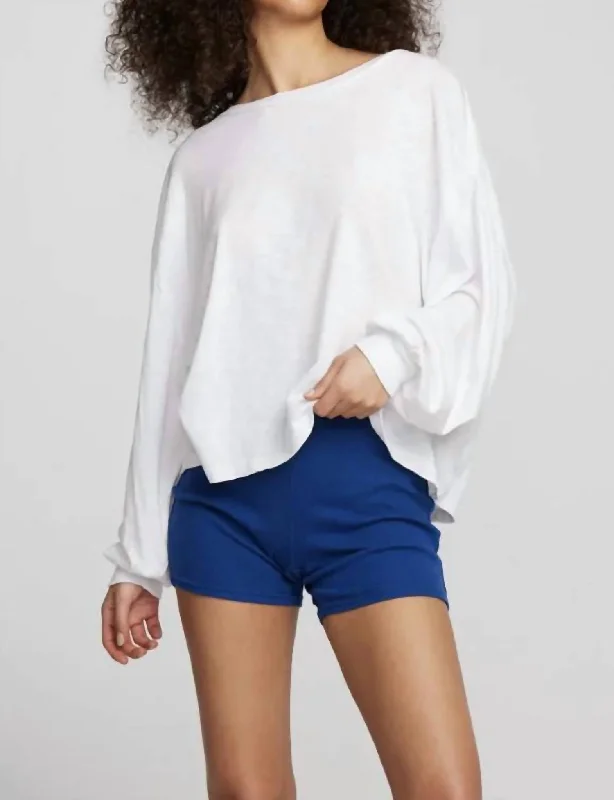 Gauze Jersey Long Sleeve Tee In White Trend Alert