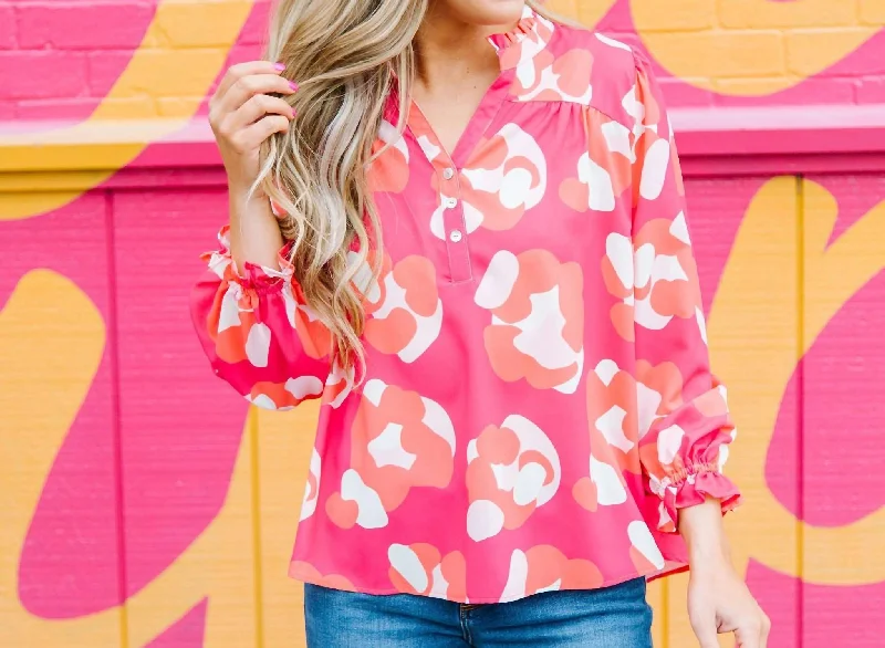 Gianna Top In Spot On Pink Luxe Layering