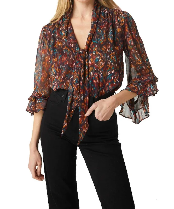 Gigi Top In Peacock Abstract Unbeatable Deals