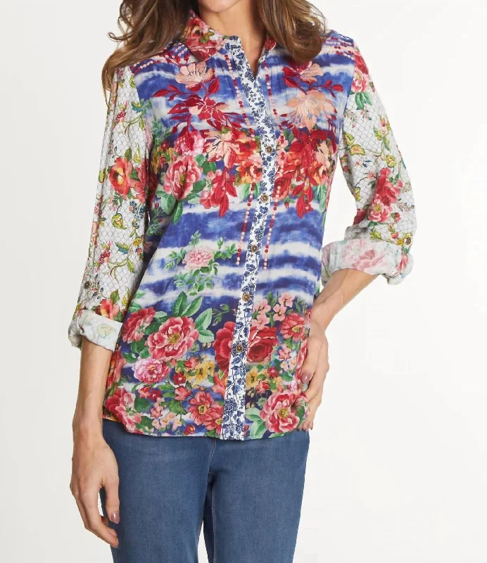 Gina Tunic In Multi Floral Casual Chic