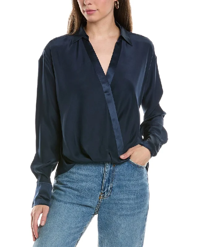 Go> by GoSilk Cross Paths Silk Blouse Trend Alert