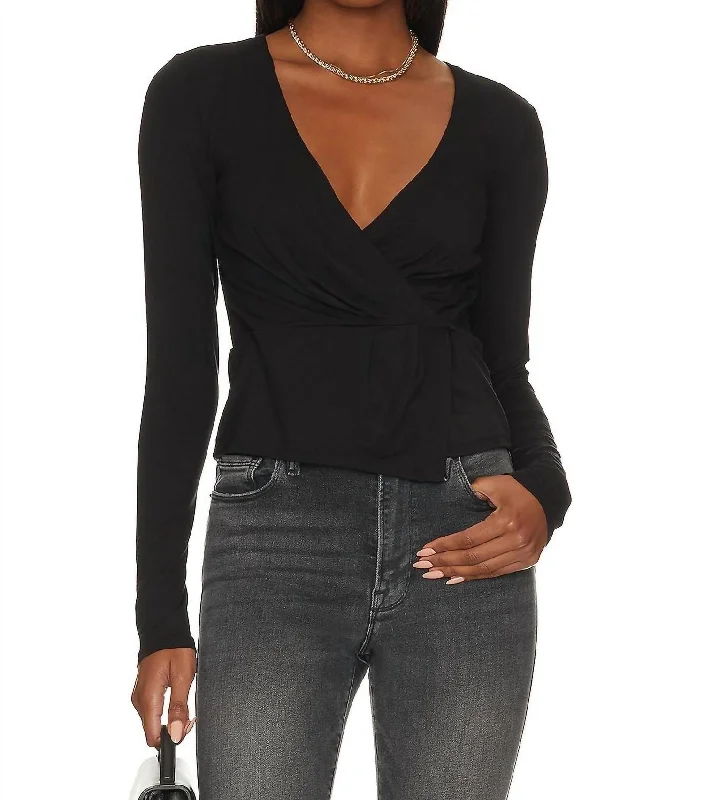 Good Touch Wrap Top In Black High End Designer Brands Discount