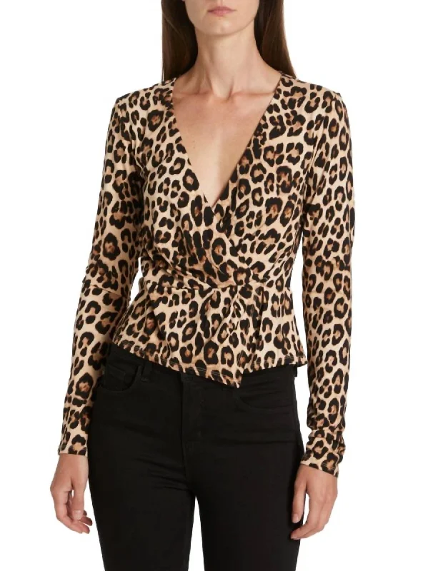 Good Touch Wrap Top In Leopard You'Ll Love Us Because