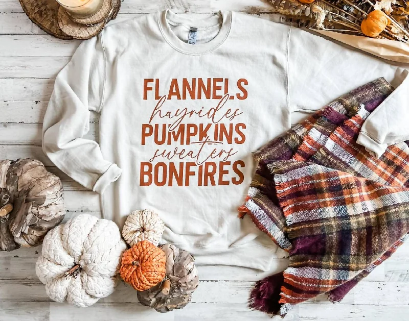 Hayrides Fall Sweatshirt In White Trendy Styles