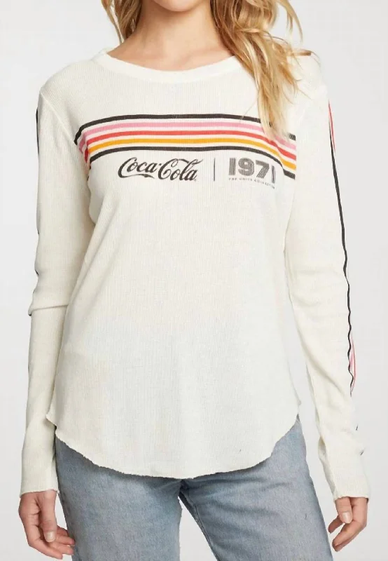 Heritage Waffle Thermal Long Sleeve Crew Neck In Coca Cola Mega Sales