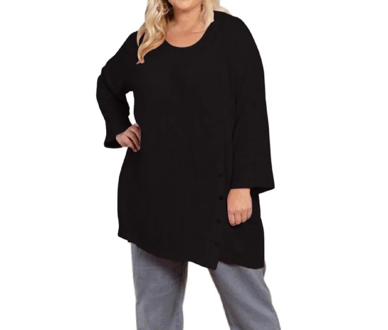 Heron Everly Long Sleeve Blouse - Plus In Black Runway Inspired Wear