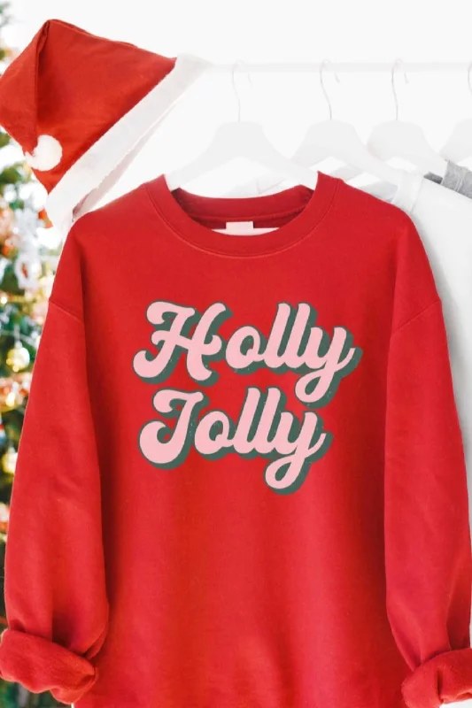 Holly Jolly Graphic Sweatshirt In Red, Green Fashionista Favorites