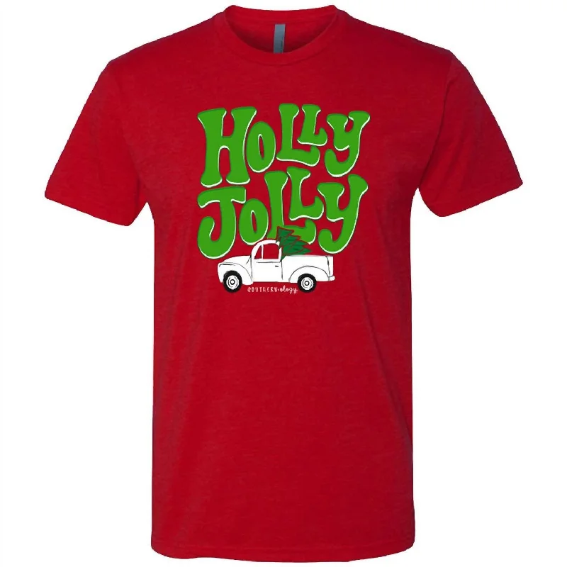 Holly Jolly Tee In Red Massive Selection Sale