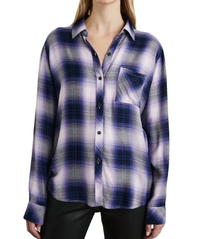 Hunter Shirt In Orchid Navy Versatile Wardrobe Essentials