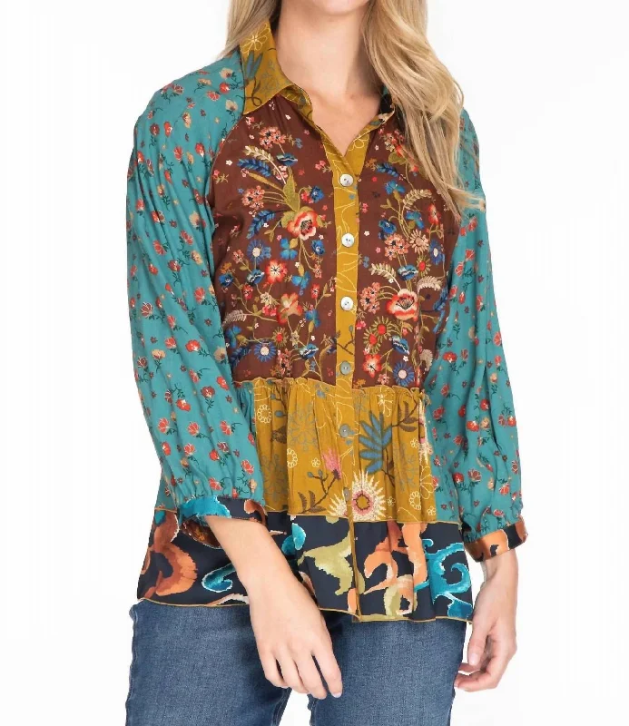 I Said Softly Tunic In Multi  Floral Vintage Elegance