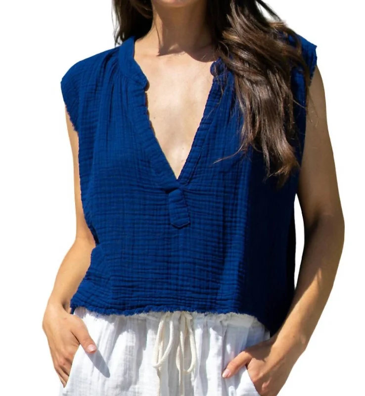 Idyllwild Sleeveless Top In Pacific Bold Fashion