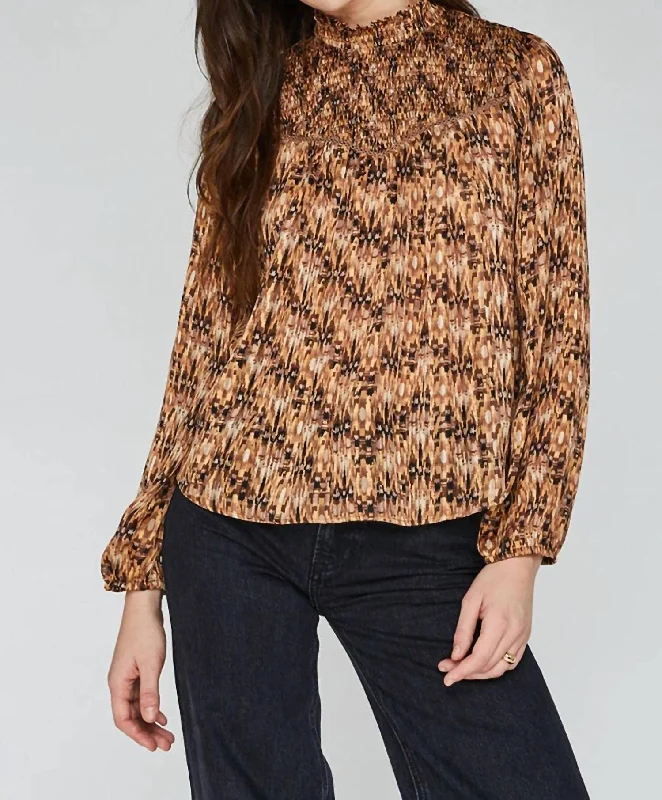 Inez Blouse In Ochre Glimmer All Season Basics Discount