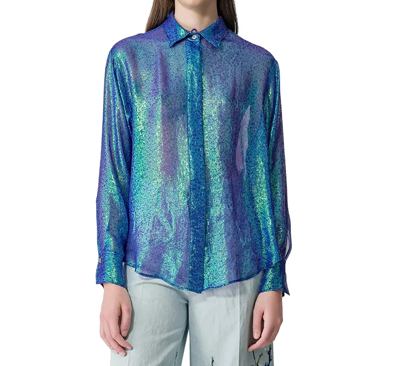 Iris Chiffon Silk Shirt In Curacao Fashion Forward