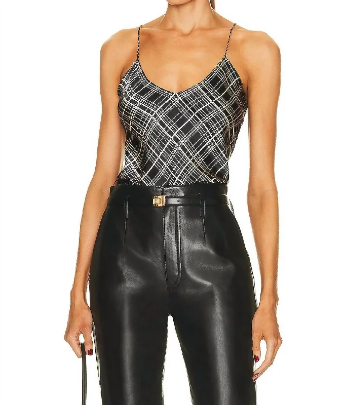 Isabella Cami Top In Black Plaid All Season Fashion Collection