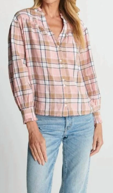 Ivy Shirt In Crystal Plaid Huge Markdowns