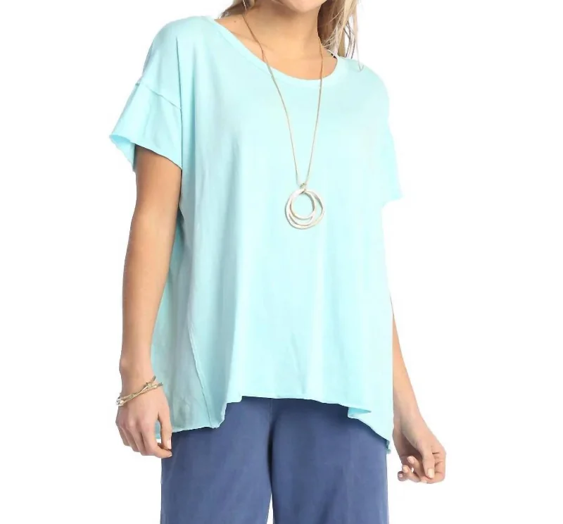 Jersey Round Neck Top In Antigua Sand Mid Season Sale