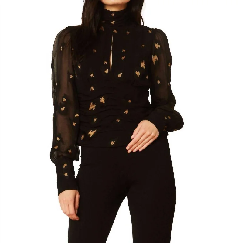 Joella Starry Night Jacquard Top In Black Special Offer