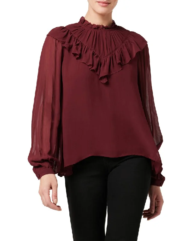 JOE'S Jeans The Bailey Pleated Blouse Chic Sophistication