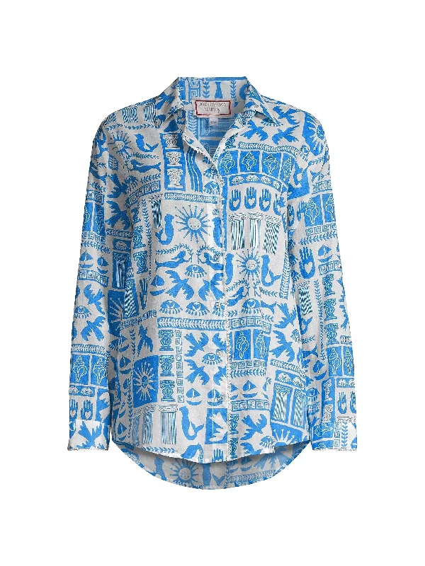 Johnny Was Women's Acantha Oversized Shirt, Multi Modern Glamour