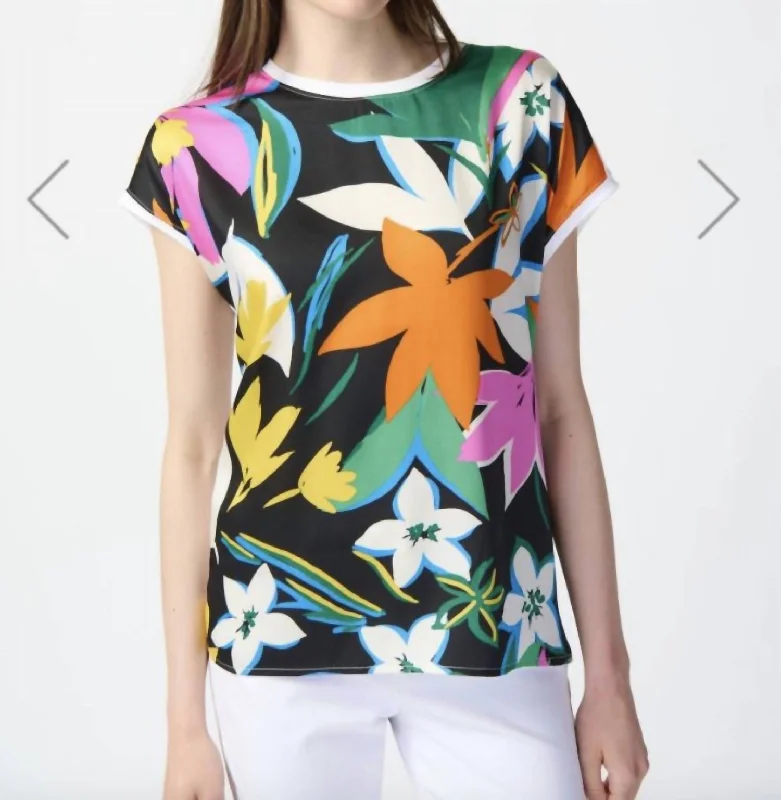 Jr Short Sleeve Top In Vanilla/multi Odd Size Clearance Sale