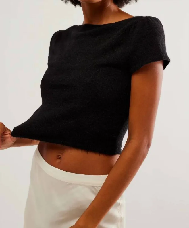 Keep Me Warm Crop Top In Black The Epitome Of Modern Women's Fashion