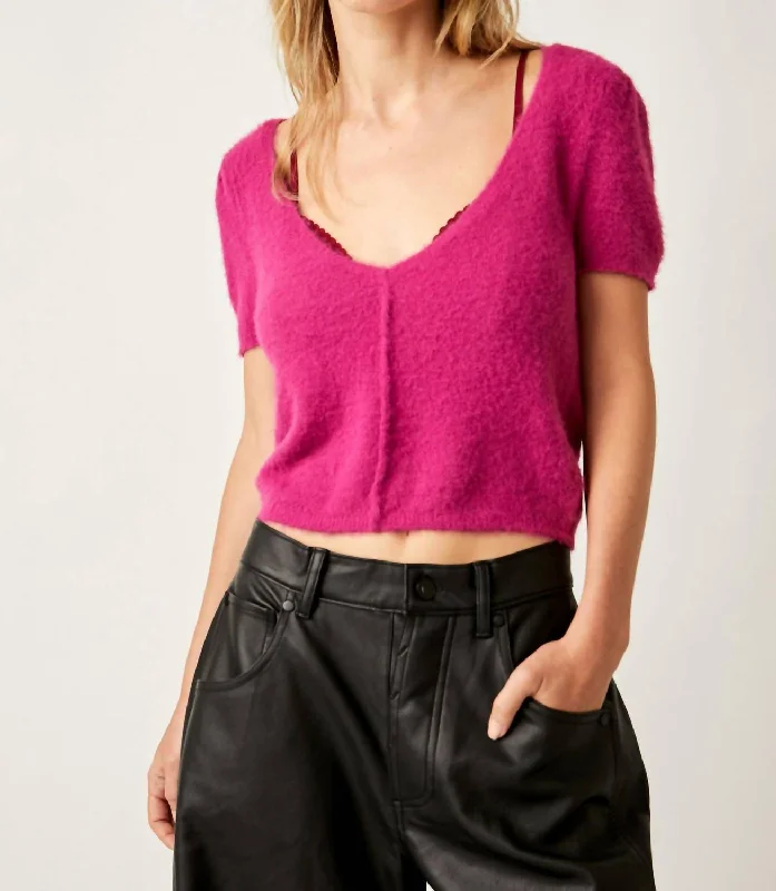 Keep Me Warm Crop Top Sweater In Fuchsia Chic Trends For The Fashion Savvy