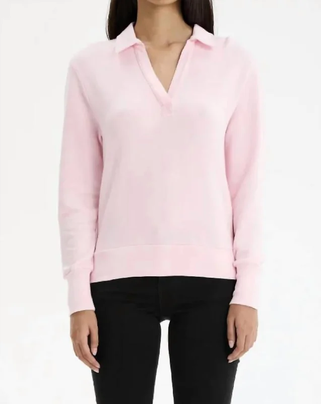 Kendall Polo Sweatshirt In Candy Pink Evening Looks