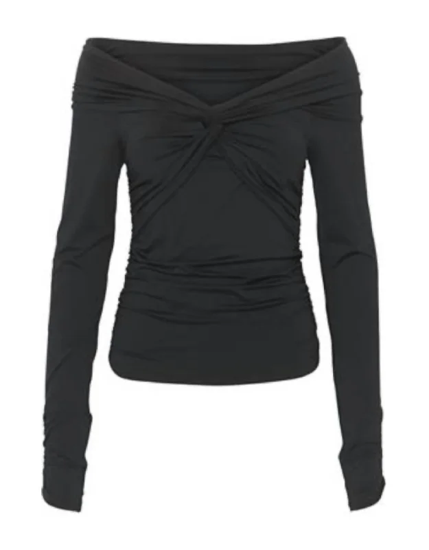 Knot Blouse In Black Effortless Comfort