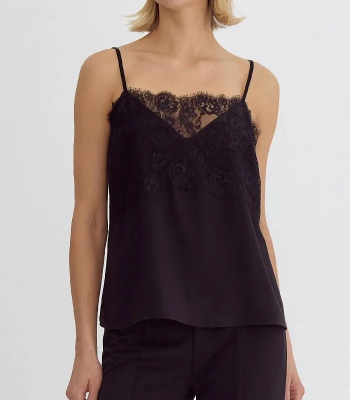 Lace Cami In Black End Of Month Blowout