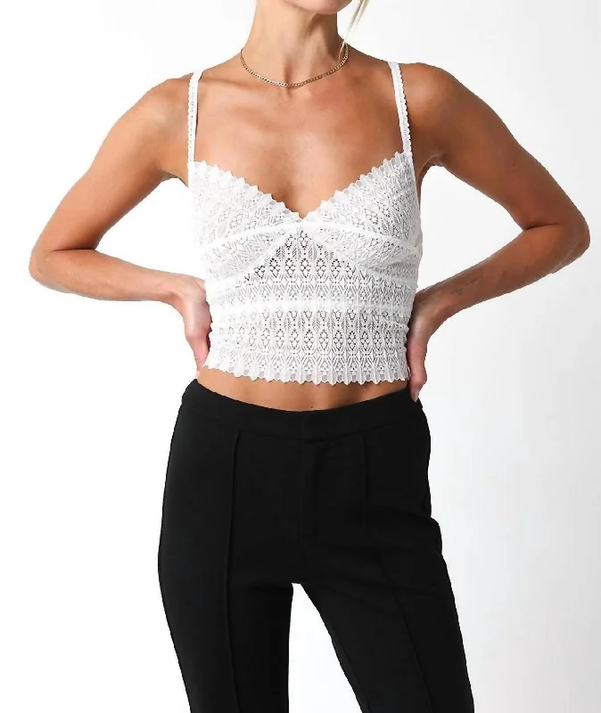 Lace Crop Top In Off White Trend Alert