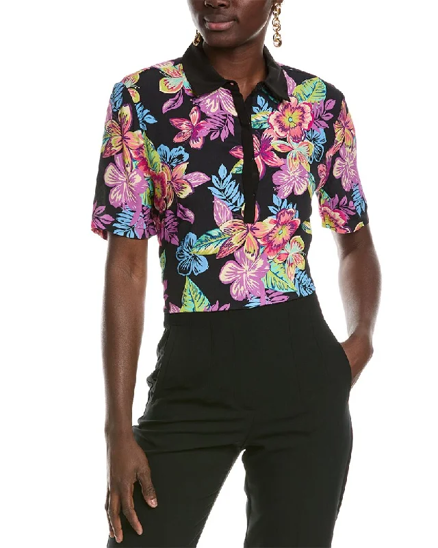 Le Superbe Palm Beach Silk-Trim Polo Shirt Elegant Ensemble