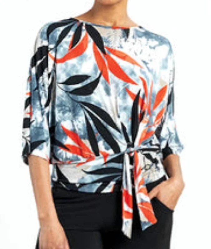 Leaf Scatter Side Tie Top In Multi Hot Sale