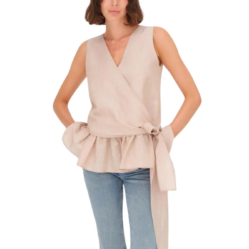 Leola Tank In Sand Graceful Drape