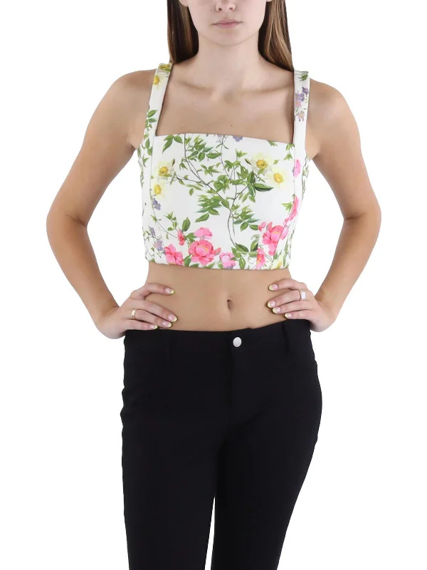 Leonara Womens Floral Tank Cropped Shop Our Looks