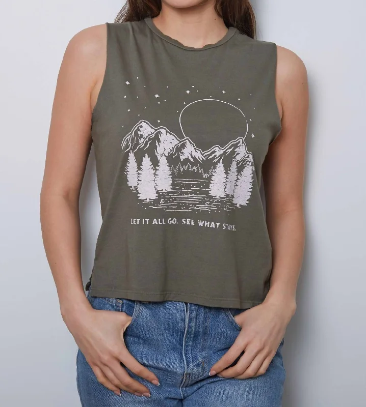 Let It All Go See What Happens Tee In Olive Your Timeless Wardrobe Awaits