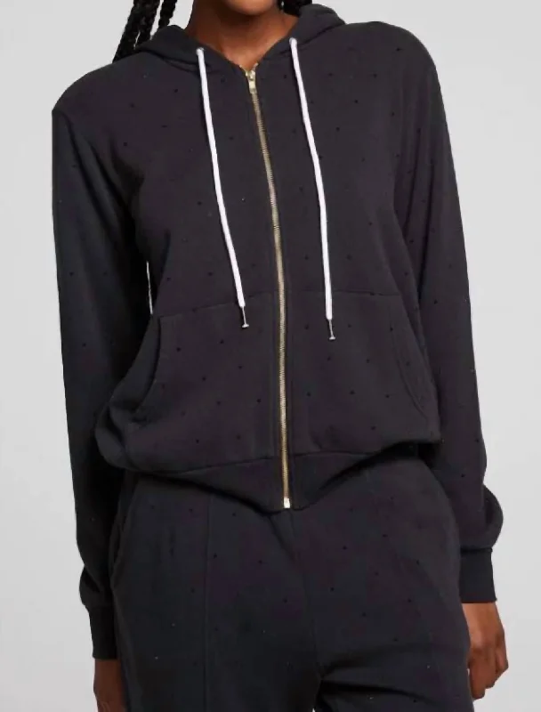 Lex Zip Up Hoodie In Licorice Spring Fling Sale